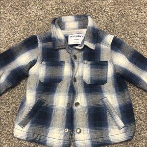 Old Navy Kids Plaid Jacket - Blue and White